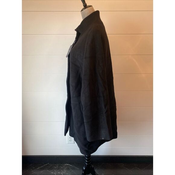 Cinzia Rocca Black Wool Cashmere Long Coat US 14 Made in Italy - Picture 5 of 13